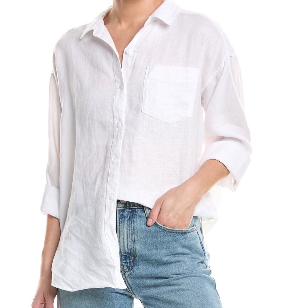 Splendid Crisp White Linen Shirt